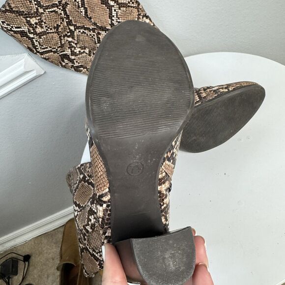 A New Day Faux Leather Snake Print Knee High Zip 3 1/2" Chunky Heel Boots sz 7.5 - Picture 7 of 8